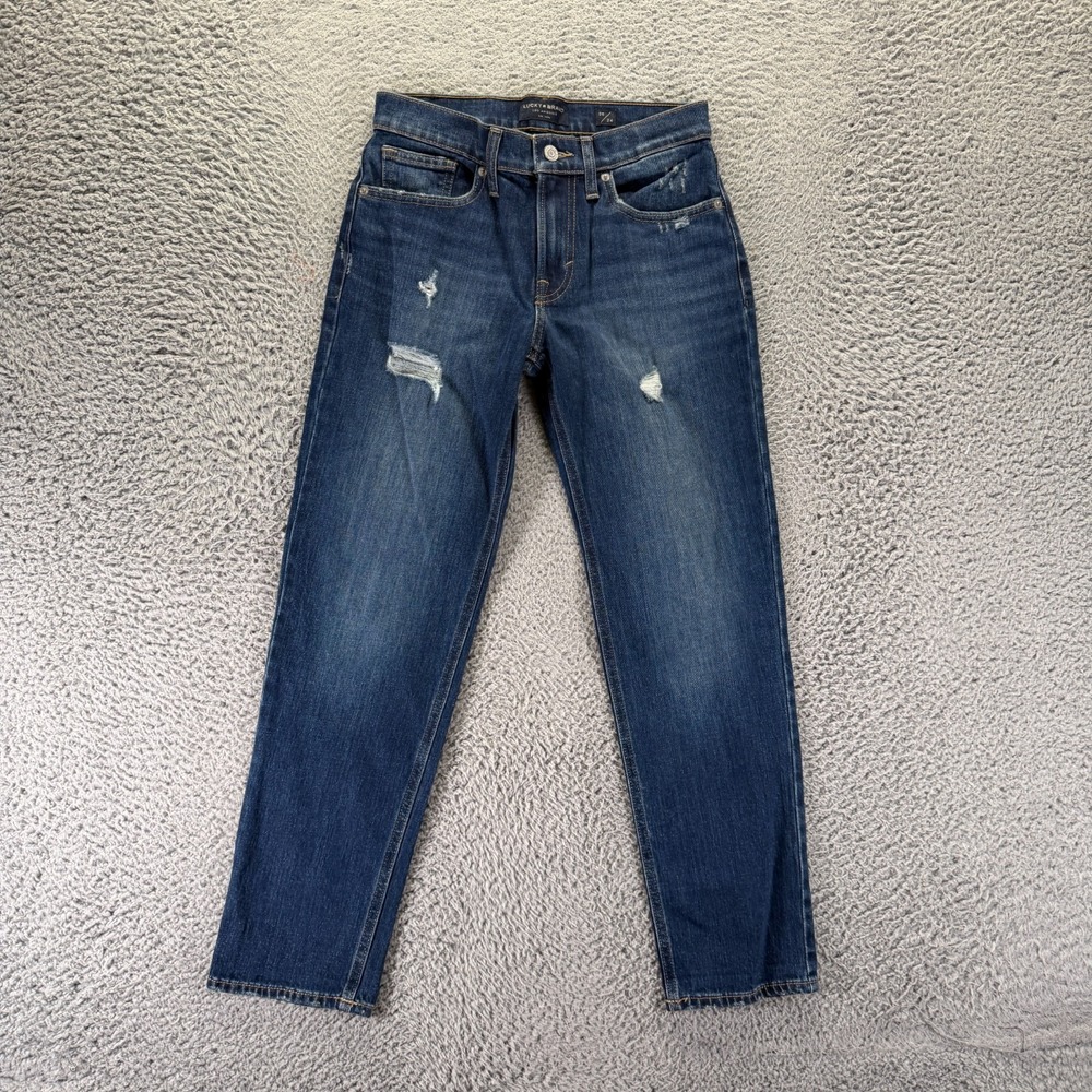 Lucky Brand Sienna Jeans Womens 00 Blue Cotton Denim Boyfriend Slim Distressed
